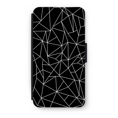 coque-portefeuille-huawei-ascend-p10 - Lignes géométriques blanches