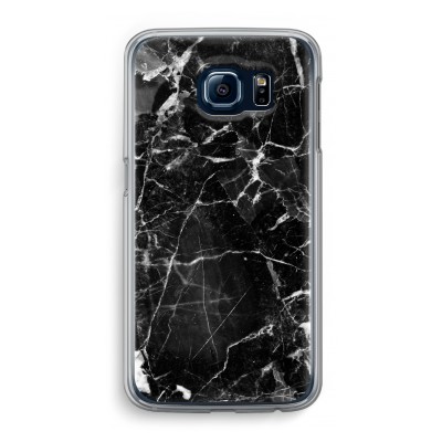 samsung-galaxy-s6-transparante-cover - Zwart Marmer 2