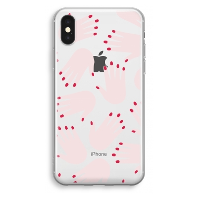 iphone-xs-transparant-case - Hands pink