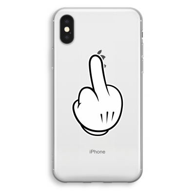 iphone-xs-transparant-hoesje - Middle finger black