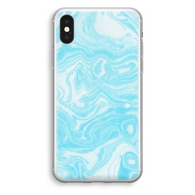 coque-transparente-iphone-xs - Bleu aquarelle