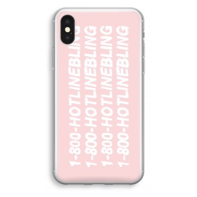 iphone-xs-transparant-hoesje - Hotline bling pink