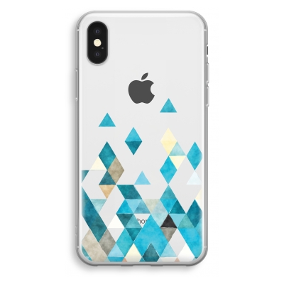 iphone-xs-transparant-case - Coloured triangles blue