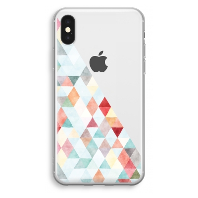 iphone-xs-transparant-case - Coloured triangles pastel