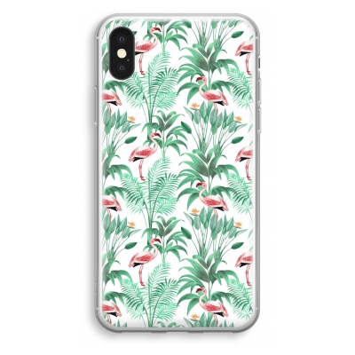 iphone-xs-transparant-hoesje - Flamingo bladeren