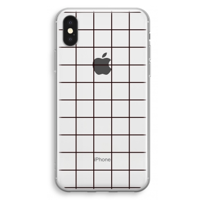 iphone-xs-transparant-case - Grid white