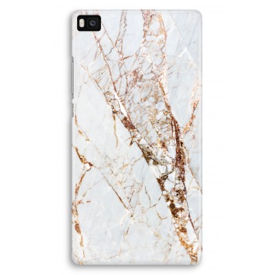 huawei-ascend-p8-volledig-geprint-hoesje - Goud marmer