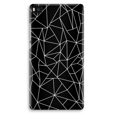 huawei-ascend-p8-volledig-geprint-hoesje - Geometrische lijnen wit
