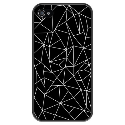 coque-iphone-4-4s-silicone - Lignes géométriques blanches
