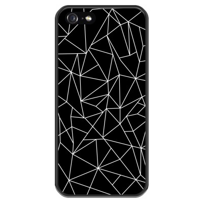 coque-iphone-5-5s-silicone - Lignes géométriques blanches