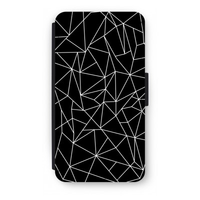 coque-portefeuille-iphone-44s - Lignes géométriques blanches