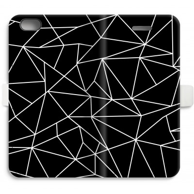 coque-portefeuille-entierement-imprimee-iphone-6-6s - Lignes géométriques blanches
