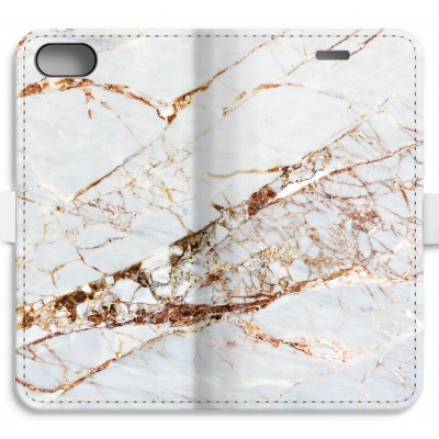 iphone-7-volledig-geprint-flip-hoesje - Goud marmer