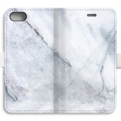 iphone-7-volledig-geprint-flip-hoesje - Witte marmer